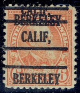 1926 6c Garfield w/precancel DBL ERROR f/BERKELEY CA(637-225) READS: "CALIF,"! - Picture 1 of 1
