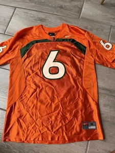 Vintage Nike University of Miami Football #6 Youth Medium 12-14 Kids NWOT - Picture 1 of 9