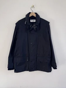 Saint Laurent Paris Parka Military Black Waxed Cotton Coat Size 48 Made in Italy - Picture 1 of 8