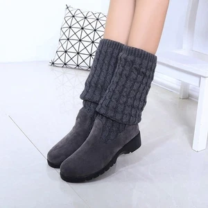 New Women's Flat Stretch Boots Knitting Stylish Thigh Over The Knee Boots Shoes - Picture 1 of 20