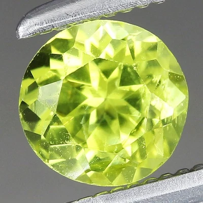 0.52ct t.w 4.9mm Round Natural Unheated Untreated Green Peridot, Myanmar - image 1 of 4