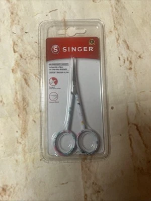 Singer 4" Floral Embroidery Scissors, Curved Tip - Image 1 of 3