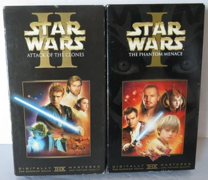Star Wars Episodes I and II VHS The Phantom Menace/Attack of the Clones - Imagen 1 de 9