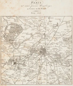 Stadtkarte von Paris, 1808, Kupferstich Romantik Landkarten Unbekannt (19.Jhd) - Picture 1 of 5