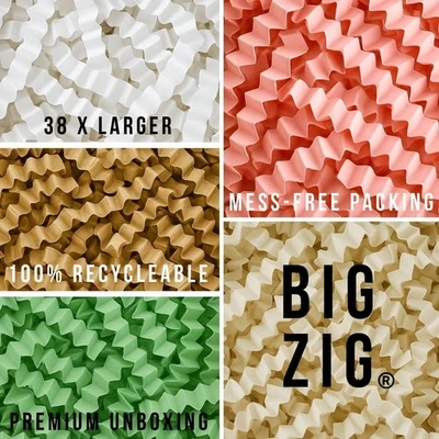 Void Filler BIG ZIG Packaging Peanuts Shredded Paper Chips Loose Fill Recycled - Image 1 of 4