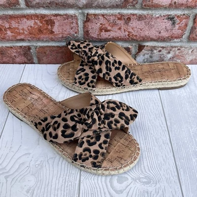 Sandalias alpargata Nine West Bellah con lazo estampado de leopardo sin cordones para mujer 7,5 Foto 1 de 4