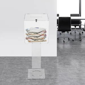 Caja de sugerencias de acrílico, caja de donación de acrílico, caja transparente para donación y boleta - Imagen 1 de 22
