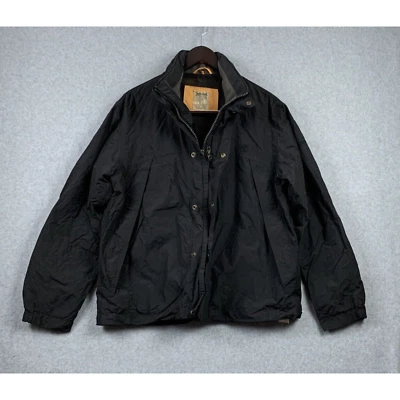 Vintage Timberland Waterproof Mens MED Black Windbreaker Jacket Snow Shell Hood - Image 1 of 4