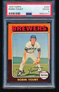 1975 Topps ROBIN YOUNT Rookie #223 PSA 4 - No Creases - Bild 1 von 2