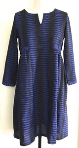 Anokhi Blue & Black Cotton Dress, Sizes XS-XL, 100% Cotton - Picture 1 of 2