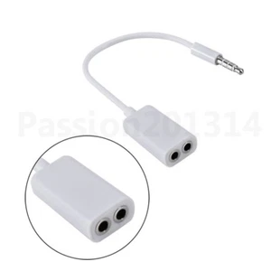 2× Universal 3.5 mm Jack 1 Male to 2 Female Y Splitter Earphone Audio Cable Cord - Picture 1 of 5