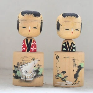 Authentic Japanese Wooden Kokeshi Doll - Unique Craftsmanship K11 - Picture 1 of 6