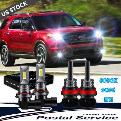 Para Ford Explorer 2011 2012 2013 2014 2015 Faros LED + Luz Antiniebla 6000K Foto 1 de 4