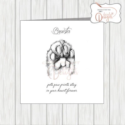 Personalised Pet Dog With Sympathy Card Loss Bereavement Condolence Keepsake - Image 1 of 2