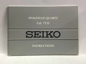 SEIKO Analogue Quartz Original Watch Instructions Manual Booklets Cal.7T32 - Picture 1 of 2