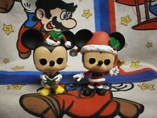 Lot of 2 Funko Pop Holiday Christmas Santa Mickey & Minnie Figures
