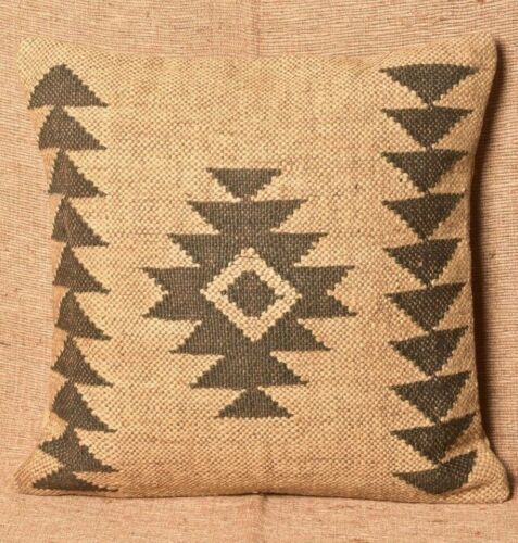 Handmade Jute Wool Kilim Cushion Cover Combo Set Home Decor Organic Pillow Cover