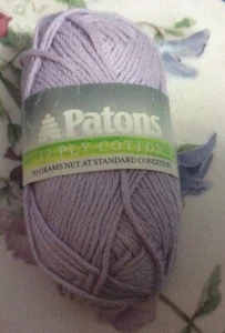 1x PATONS 12 Ply 100% Pure Cotton LAVENDER Shade1380/dye Lot 2 - Picture 1 of 6