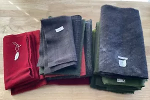 Lot Of 18 Pieces Hand Dyed Wool ~ Various Colors, Textures, Designs & Sizes - Picture 1 of 20