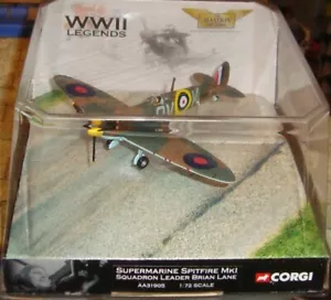 SUPERMARINE SPITFIRE MKI - SQN LEADER BRIAN LANE - 1:72 SCALE - CORGI AA31905 - Picture 1 of 7