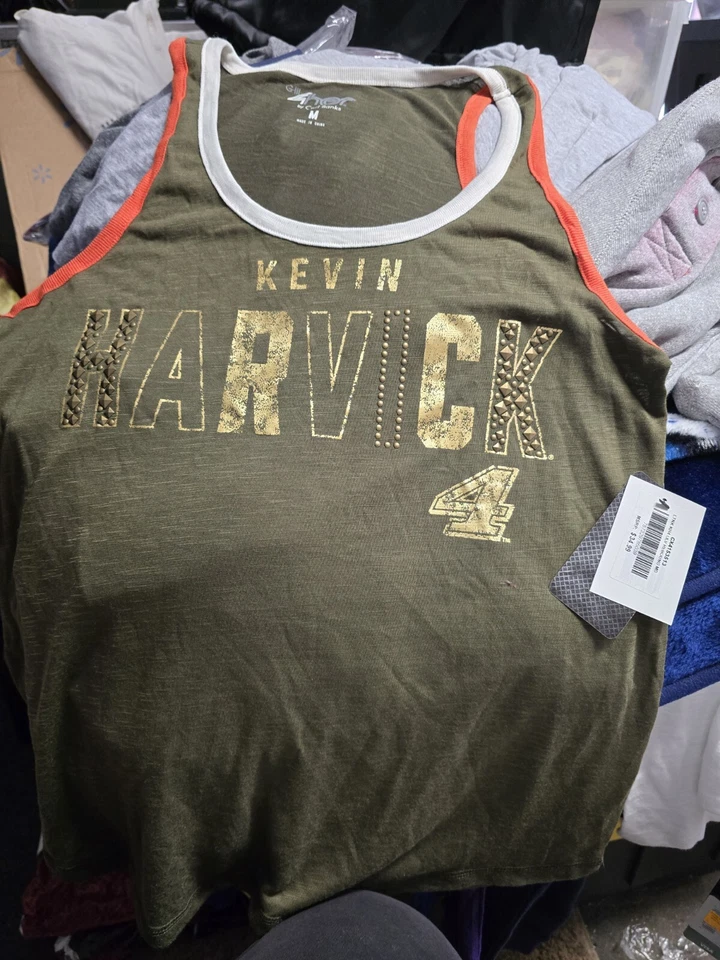 Camiseta sin mangas Kevin Harvick verde #4 grande para dama nueva con etiquetas Foto 1 de 1