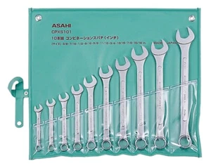 ASAHI COMBINATION WRENCH 10 SIZE SET (INCH SIZE - 3/8～15/16) CPXS101 - Picture 1 of 1