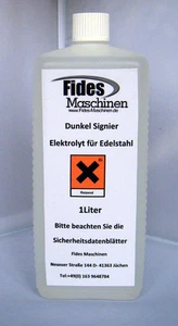 Beizgerät Elektrolyt zum DUNKEL SIGNIEREN auf Chrom Nickel /Werkzeug Stahl 500ml - Bild 1 von 1
