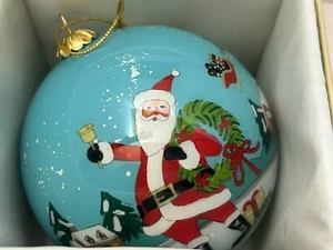 Weltmarkt Li Bien Santa Happy Holidays blaues Glas SAMMLERSTÜCK ORNAMENT 2022 - Bild 1 von 16