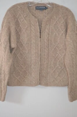 Cárdigan suéter tejido con cable diseño islandés camel 75 % lana/25 % seda talla S Foto 1 de 4