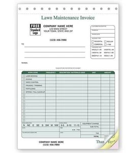 500 Lawn Maintenance Landscaping Invoices / NEBS Deluxe No. 123 / 3 Part - Picture 1 of 1