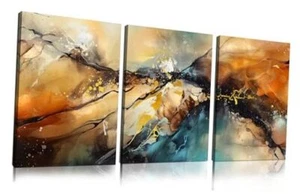 Abstract Canvas Wall Art for Living Room - Modern 16L" x 12W" x 3PCS Gray - Picture 1 of 8