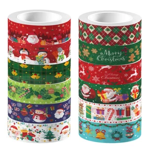 Álbum de papelería adhesivo para álbum de recortes con tema de Navidad Washi cinta adhesiva - Imagen 1 de 12