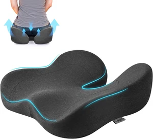 Soft Support Memory Foam Seat Cushion - Wide Cushion for Wide Hip Office Workers - Picture 1 of 12