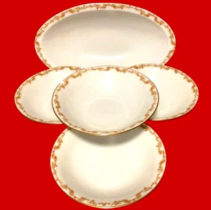 M Z AUSTRIA FRUIT BOWLS SET OF 5 ROYAL INNSBRUCK 18KT GOLD 1884-1909 ANTIQUE - Picture 1 of 12