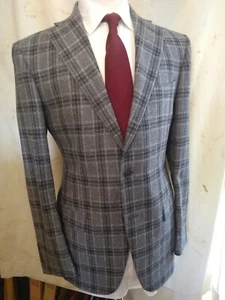 NWOT Hart Schaffner & Marx Wool Silk Gray Check Sport Coat 40R  MSRP $595 - Picture 1 of 4