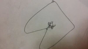 Silver pendant and CZ's - starfish design - Picture 1 of 1