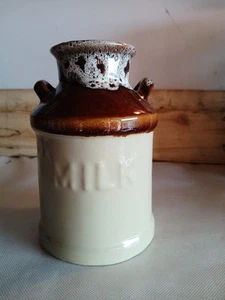 Vintage Stoneware MILK Crock Drip Glaze Utensil Holder Farmhouse Decor #495 - Picture 1 of 6