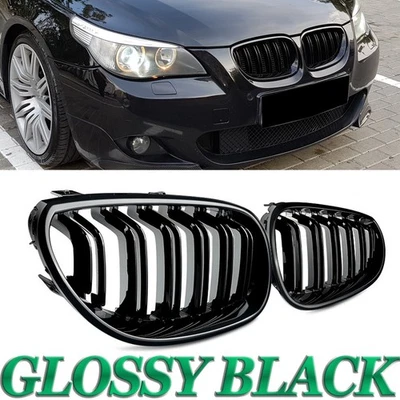 Gloss Black Front Hood Grille For 2003-2009 BMW E60 E61 528i 535i 525i 530xi M5 Foto 1 de 4
