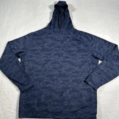 Peter Millar Men's Large Navy Pine Camo Performance Hoodie MSRP $150 - Image 1 of 4