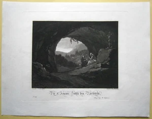 ca.1840 print KONEPRUSY CAVE, NEAR KARLSTEJN, CZECH REPUBLIC - Picture 1 of 1