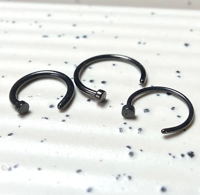 1шт носовое кольцо титановое покрытие обруч 22g, 20g, 18g, 16g, 8 мм или 10 мм диаметр - Изображение 1 из 4