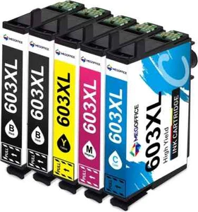 Paquete de 5 cartuchos de tinta compatibles 603XL de repuesto para impresora Epson 603 - Imagen 1 de 3