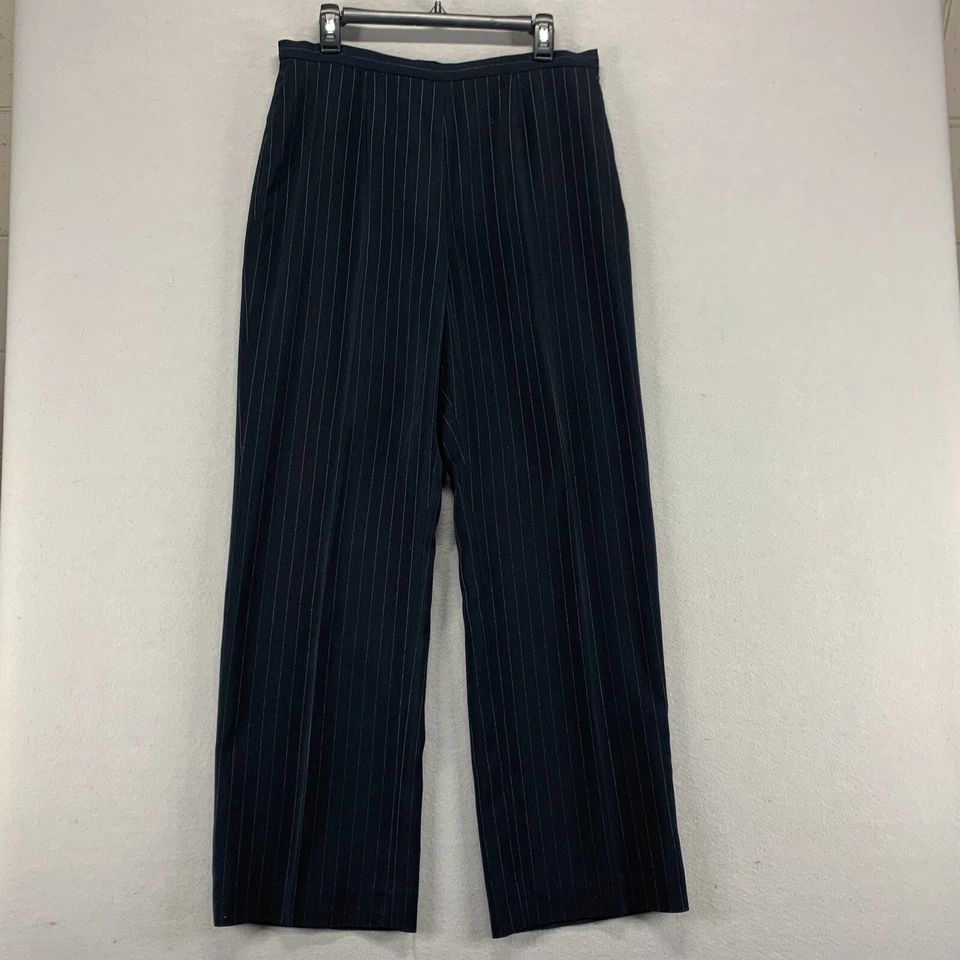 Le Suit Pants Womens 12 Black Dress Pants Business Casual Pinstripe 32x32 - Image 1 of 4