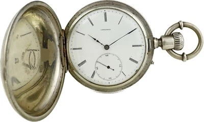 Antiguo Reloj Bolsillo Longines George Agassiz Hunter 55mm Moneda Plata Raro Foto 1 de 4