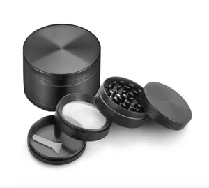 Neu 4-lagig Aluminium Kräuter Tabak Grinder Rauch 40mm SCHWARZ - Bild 1 von 1