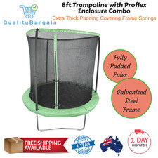 NEW 8ft Trampoline with Proflex Enclosure Combo Easy Assembly 75kg Capacity 