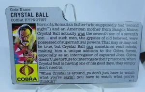 Crystal Ball File Card 1987   Gi Joe Vintage WD - Picture 1 of 2