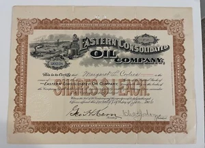 Aktienzertifikat Eastern Consolidated Oil Company 1906 - Bild 1 von 1