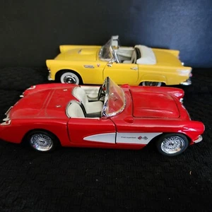 1955 Ford Thunderbird SS 7714 Yellow-1957 Corvette SS7708 Blue - Picture 1 of 3