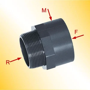 RACCORDERIA PVC o PP - MAGGIORATORE R MASCHIO/ F FEMMINA FILETTATO - PN16/10 - Foto 1 di 1